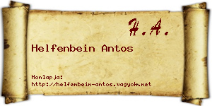 Helfenbein Antos névjegykártya